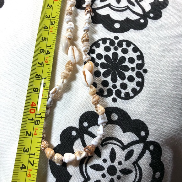 SeaShell Necklace & complimentary Bracelet; Cream, Tan, Brown - Picture 2 of 3